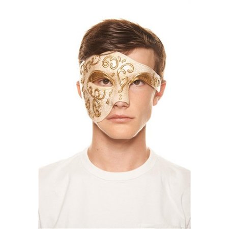 SUPRISEITSME Phantom of the Opera Inspired Vintage Gold Half Face Plastic Masquerade Mask SU740817